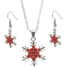 Schneeflocken-Anhänger-Halskette, Weihnachtsschmuck für Damen, funkelnde Schneeflocken-Ohrhänger, Gastgeschenke für die Weihnachtsfeier