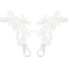Kanten enkelbandje voor een bruiloft of strand, witte enkelband voor blote voeten, decoratief voor het bruidsfeest.