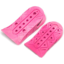 Verstellbare, zweilagige Einlegesohlen mit Fersenerhöhung, pinkfarben, unsichtbar