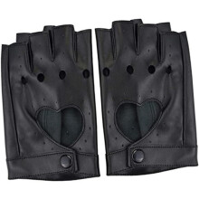 2 Paar Pfirsichherz Halbfingerhandschuhe Motorradhandschuhe Cosplay Handschuhe Schwarze Fingerlose Handschuhe Schwarz