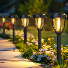 Paquete de 12 luces solares para caminos exteriores