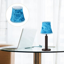 Abat-jour vintage en tissu bleu 12,5 x 12,5 x 11 cm