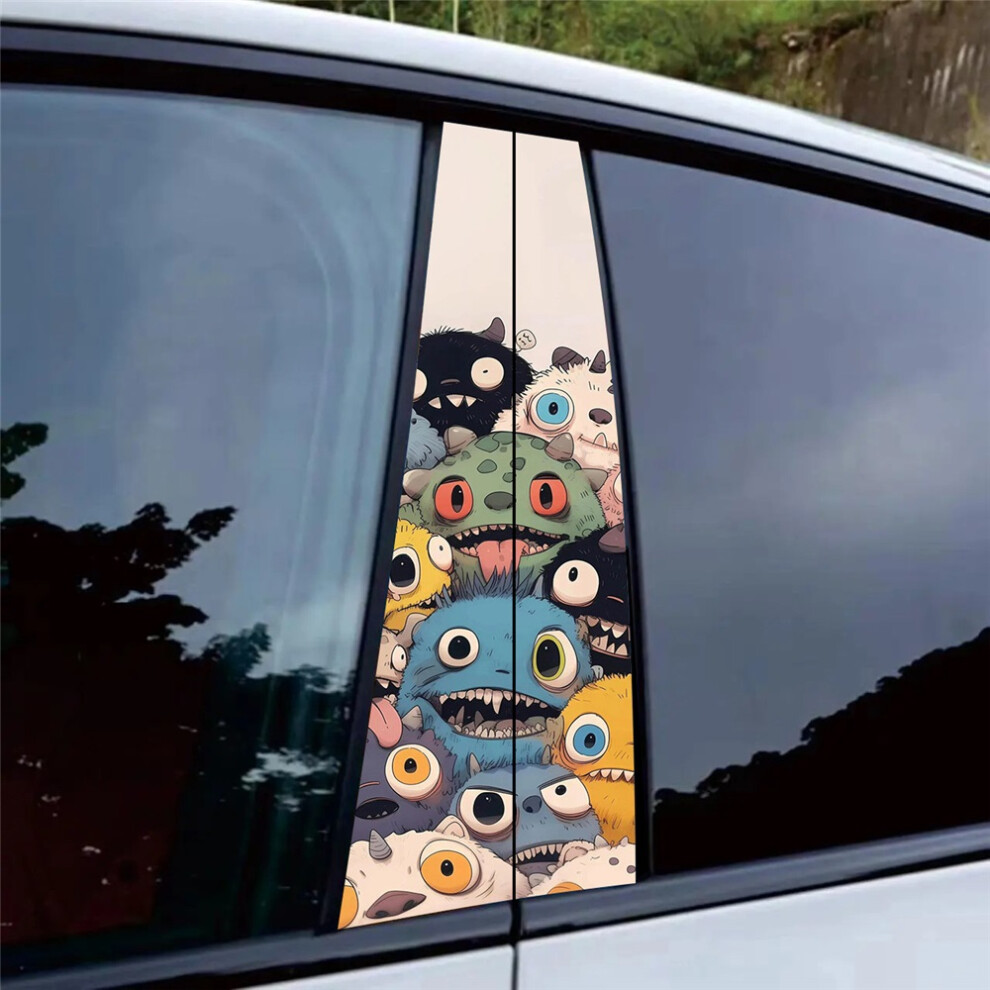 (2#) Car B-Pillar Sticker Self-Adhesive Vinyl Cartoon Decor Auto Door Post Decal 4069369530593