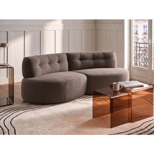 Beliani Sofa 3 Seater LAERDAL Boucle Taupe 1