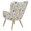Beliani Wingback Chair VEJLE with Footstool Fabric Light Beige 6