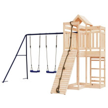 Aire de jeux d exterieur mur d escalade balançoire robuste jeux jardin 361 x 282 x 238 cm bois de pin massif