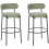 Beliani Set of 2 Bar Chairs ALLISON Boucle Light Green 2