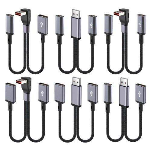 USB-auf-Typ-C/USB-Verlängerungskab-2 USB-Buchsen mit geradem Kopf 1