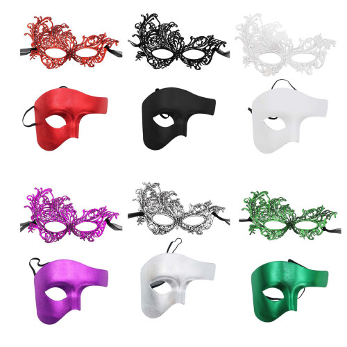Demi-masque festif en dentelle pour accessoires de-Argent 1