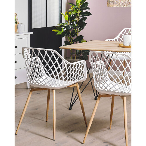 Beliani Set of 2 Dining Chairs NASHUA White 1