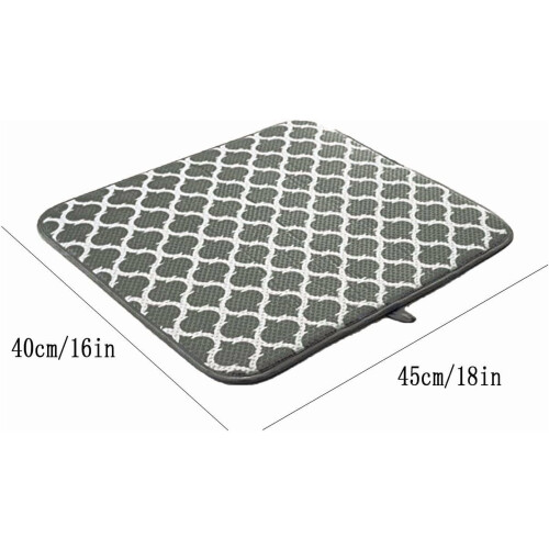 Microfiber Dish Drying Mat 18" x 16" with Hang Tab 2