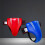 Multifunctionele bokshelm-Blauwe vijfdelige set L 7