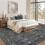 Washable Oriental Area Rug Black 5x7 ft 3