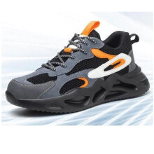 (Black, UK9=EUR44) Men's Women's Leichtes Safety Shoes Steel Toe Work Boots Sneakers Sizes
