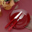 HOFTEN 20-Piece Red Handle Stainless Steel Flatware Set 5