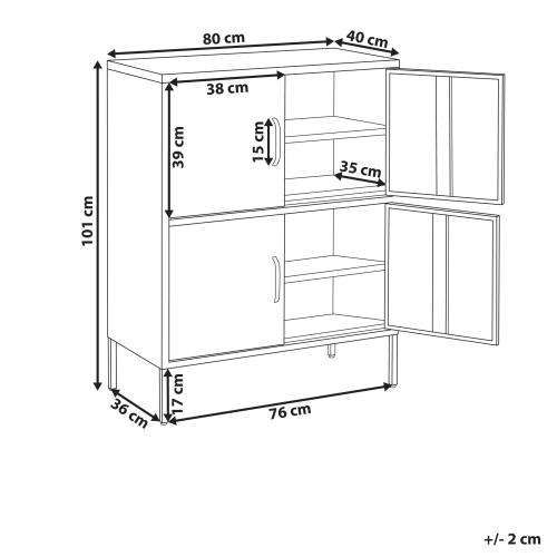 Beliani Storage Unit HOLBECK Metal Light Beige 2