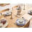 Beliani Set of 24 Dinnerware SHISO Porcelain White/ Blue 2