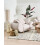 Beliani Armchair RINGEL with Cushions Fabric Beige 2
