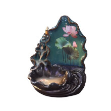 Brûleur d'encens en céramique en forme de lotus pour la méditation (1 pièce)