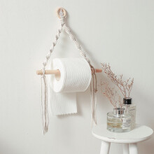 White Wood Hanging Toilet Paper Holder 1 Pack