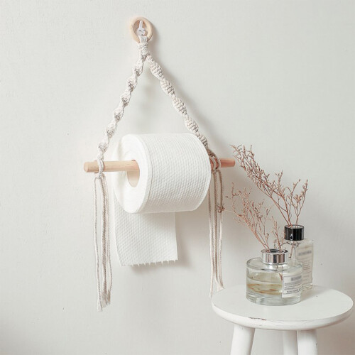 Witte houten toiletpapierhouder – stijlvol en functioneel