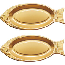 Plato de servir de acero inoxidable con forma de pez, 35 cm (2 unidades)
