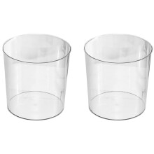 Poubelles en plastique transparent, lot de 2, 16,5 x 15,5 x 15,5 cm
