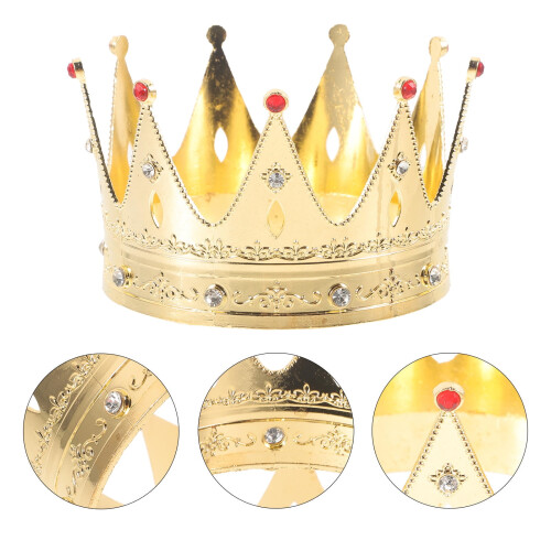 Tiara de coroa dourada com strass para meninas
