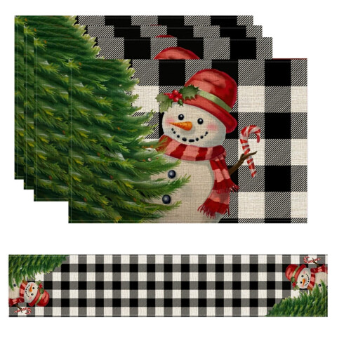 Chemin de table de Noël en polyester 180 x 33 cm
