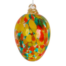 Handgeblasene Glas-Ostereier, bunte Hängedekoration, 6er-Pack
