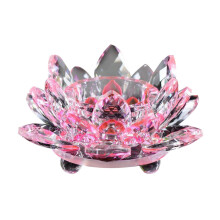 Krystall lotusblomst telysholder 8 cm