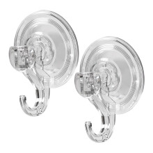 Saugfähiger Haken (Groß - 2er-Pack) - Vakuum-Wandhaken für Bad, Küche, Glas
