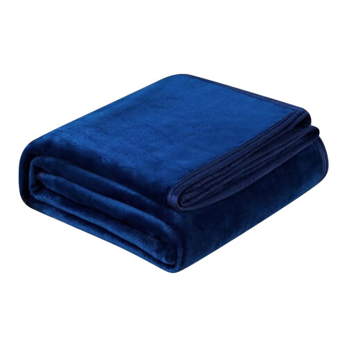 Micro Plush Fleece Blanket Throw 70x100cm Navy 2