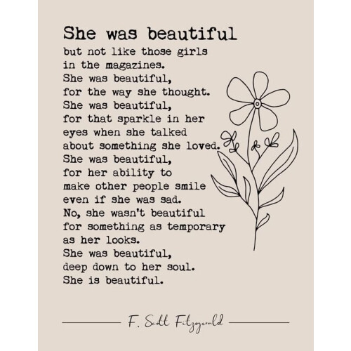 Poster She Was Beautiful – Artă murală cu design rustic pentru dormitor