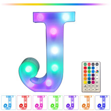 Letras luminosas LED tipo marquesina con control remoto – 16 colores,