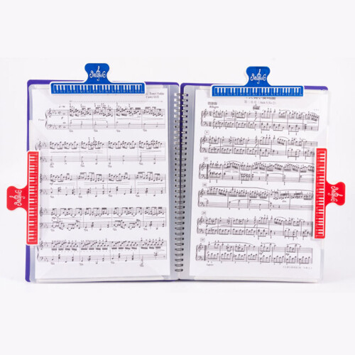 Piano Key Pattern Music Score Fixed Clips Piano Sheet Music-Red 2