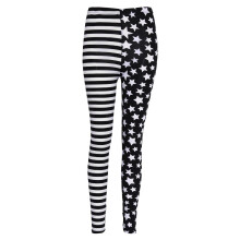 Leggings für Damen mit Streifen und Sternenmuster sowie elastischem Bund