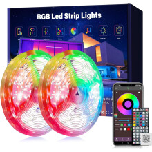 Tiras de luces LED RGB de 150 pies con control por aplicación, sincronización de música y