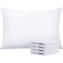 Taies d'oreiller Queen, paquet de 4, microfibre 51 x 76 cm, blanches