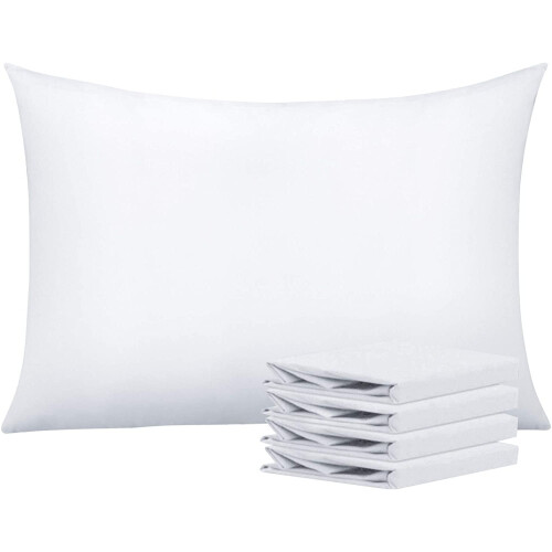 Fronhas tamanho Queen, pacote com 4 unidades, microfibra, 50x75cm (20x30 polegadas), brancas