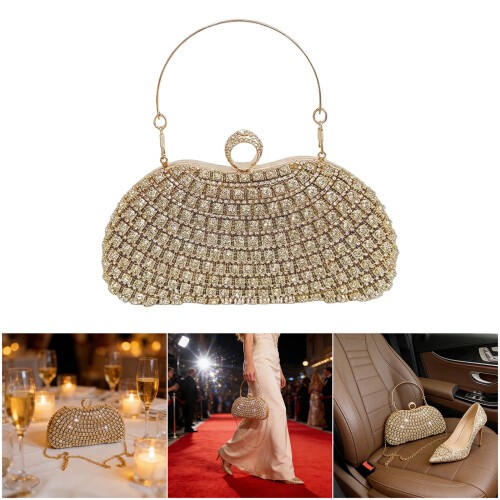 Nylon Party Purse With Rhinestones Design Shoulder Bag-Silver 2
