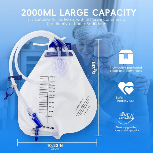 Sac jetable étanche résistant de l'urine 2000ml-poche à urine 2