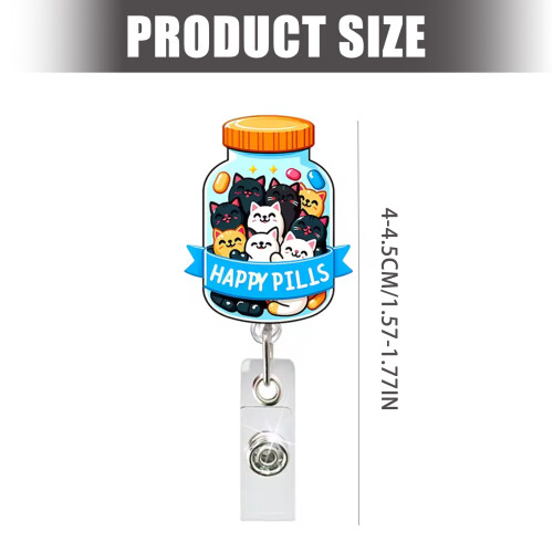 Retractable Name Card Holder Artistic Fashion Pattern for School 2