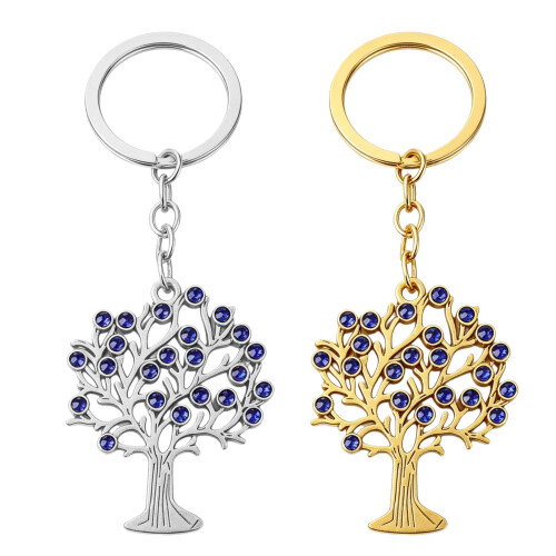 Classical Tree Key Ring In Double Tone Finish For Stylish-Gold 1