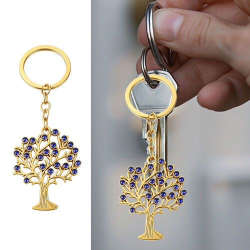 Classical Tree Key Ring In Double Tone Finish For Stylish-Gold 2