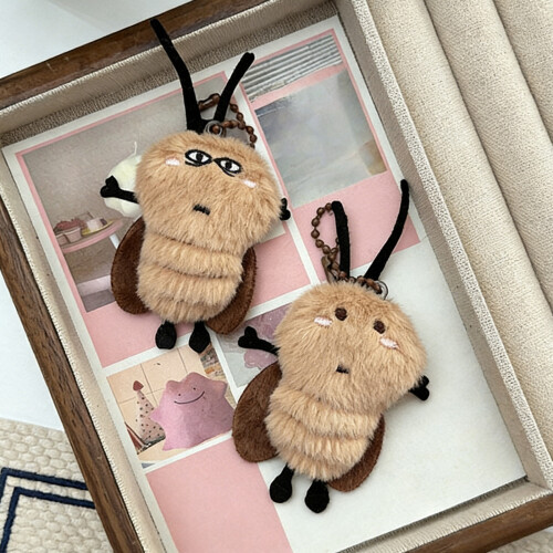Soft Friendly Plush Roach Charm Bag Pendant for Bags-small eyes 2