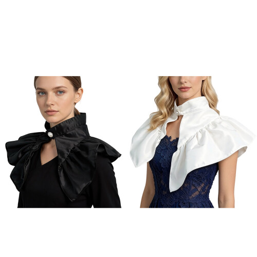 Elegant Large Detachable Collar Decorative Collar Neck-White 1