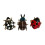 Handmade Copper Alloy Cocktail Ring In-white  black beetle1 2