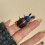 Bague en forme d'insecte-coléoptère blanc et noir1 6