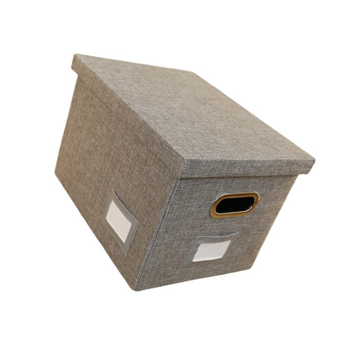 Robuste Dokumentenbox aus Stoff mit Etikettenhalter,-Hellgrau